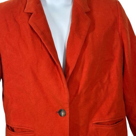 Harve Bernard Vintage 80s Orange Blood Wool Cashmere Blend Blazer Size 12 - Picture 3 of 11